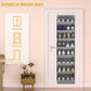 Over The Door Shoe Organizer Storage Fit 16-24 Pairs Hanging Shoe Rack Organiser for Closet Door, Deep Pocket Shoe Holder for Sneakers,Boots Storage(2 Pack Gray)