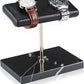 LYS&LYX Watch stand watch display stand watch holder watch Handcrafted watch holder (2--black/silver/black)