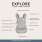 Baby Tula Explore Carriers - Breathable Baby Carrier Newborn to Toddler - Adjustable Toddler Carrier - Multiple Ergonomic Positions Front and Back - Ergonomic Fit for 7-45 lb - Mesh, Overcast