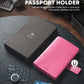 VULKIT Passport Holder with Airtag Holder RFID Blocking Passport Wallet Travel Leather Passport for Women(Rose)