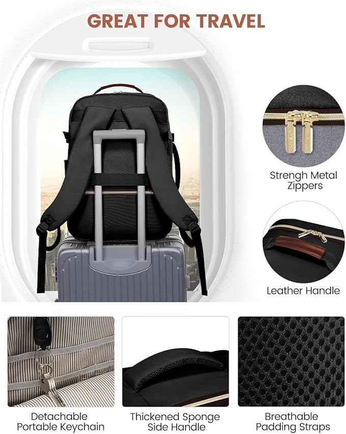 LOVEVOOK 40L Travel Backpack for Women & Men, Airline Approved Carry On Luggage with 3 Packing Cubes, TSA Overnight Bags, Waterproof Personal Item Bag, Weekender Essentials Backpacks fits 17" Laptop
