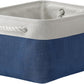 TheWarmHome Storage Bins for Shelves - 1 Pack 15.7x11.8x8.3 inch Fabric Storage Cubes, Storage Basket for Organizing Gift Laundry Cloth Toy Room (White & Jean Blue)