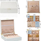 Jewelry Box Organizer for Women,White 2 Layer jewelry Stoarge Case,Built in Necklace Hook and Detachable Jewelry Tray,Indoor Jewelry Display Box