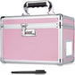 10.2 x 7 x 7.5 Inch Lockable Storage Box with Combination Lock, Portable Safe for Documents, Medicine, Cash & Valuables, Medicine Lock Box with Label Slot for Home, Office & Travel - Pink