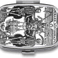 Metal 2 Compartment Pill Organizer Travel Friendly Portable Compact Pill Box Cute Pill Case to Hold Vitamins,Fish Oil,Supplements,Meds,Tablet for Purse,Pocket. (Skeleton Warrior)