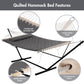 ANOW Double Hammock with 12FT Heavy Duty Steel Stand Included, 2 Person Hammock with Stand for Outdoors, 450 LBS Weight Capacity, Gray