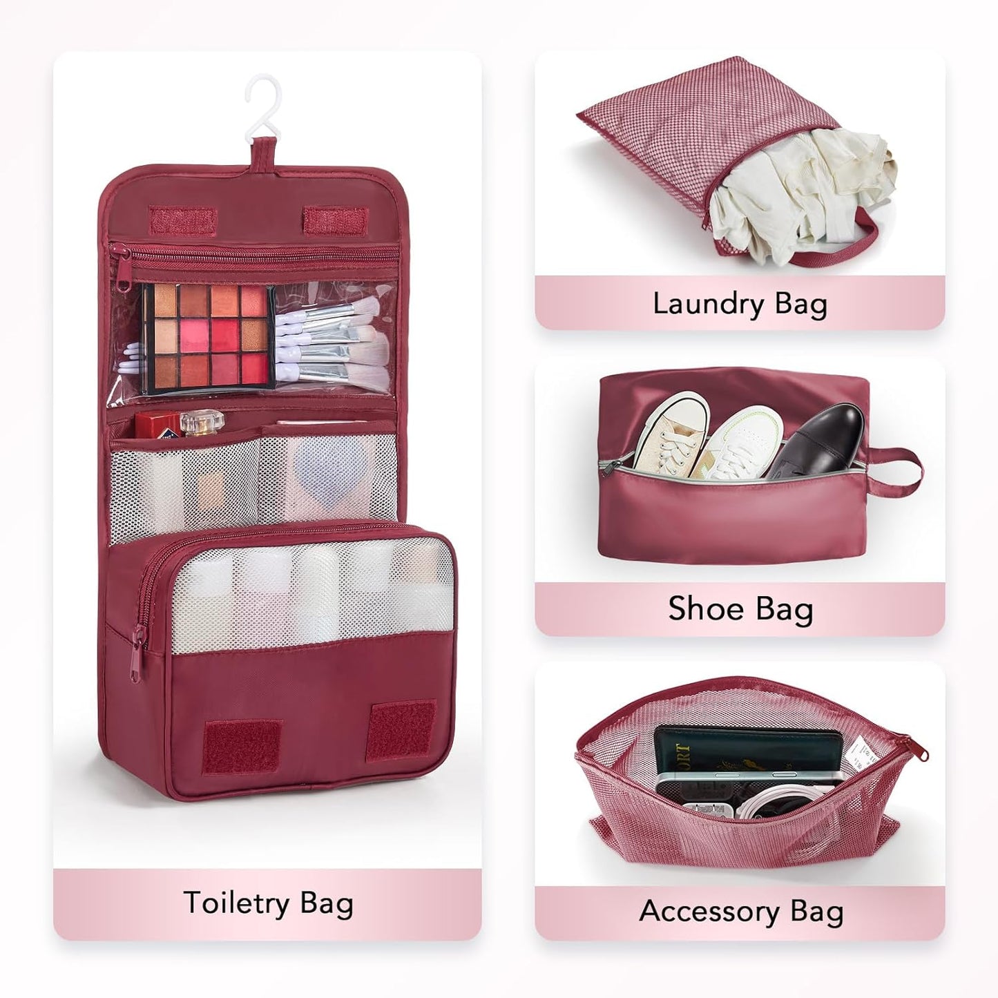 10 Set Compression Packing Cubes for Travel Essentials,Compressible Expandable Packing Cubes for Suitcase,OlarHike Luggage Organizer Bags for Travel,Handy Helper for Organizing Clothes(Wine Red) - Roamly
