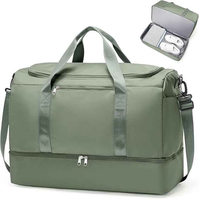Extra Large Travel Duffle Bag,Carry on Overnight Weekend Bag with Shoes Compartment,Weekender Bags for Women for Travel Business Trips Sport Hospital