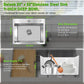 Drop In Kitchen Sink 25x22", 9" Basin Depth, 18 Gauge Stainless Steel Sink, 3D Embossed Surface Finish Top Mount with Accessories