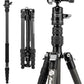Fotopro 59" Carbon Fiber Travel Tripod, Lightweight Compact Camera Tripod with Ball Head Quick Release Plate, Compact Detachable Monopod with Carry Bag, Load up to 8KG/17.63lbs