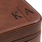 Awesometik Luxury Travel PU Leather Watch Case. Watch Storage Organizer. Watch Display & Watch Holder. Perfect For Watch Collection. Ready to Gift for Men (Brown/Brown, Engraved 2 Slot Watch Case)