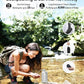 Upgraded Electric Water Filter Camping - 6-Stage Water Filtration System, Phone Charger, 4-in-1 Charging Cable, Hiking Water Filter Backpacking, Water Purifier Survival, Emergency Light (Silver) Black