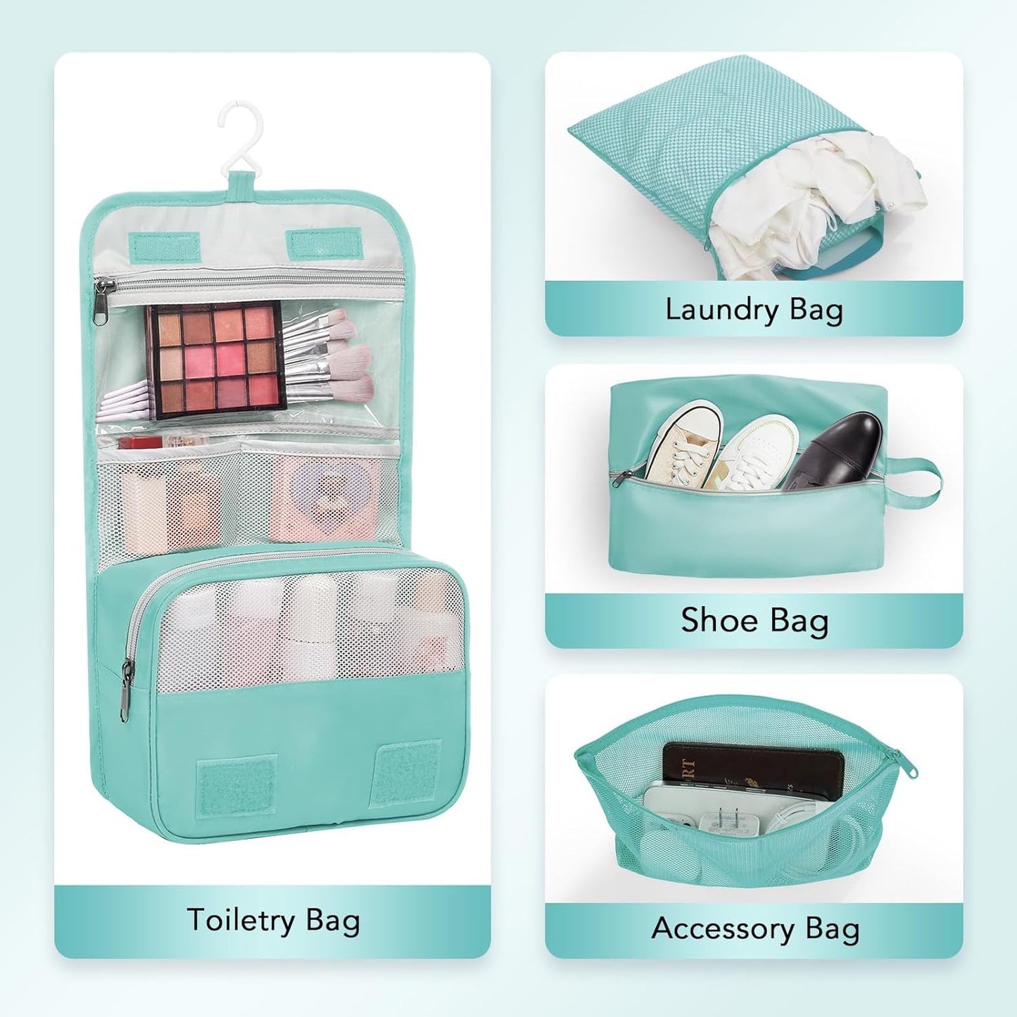 10 Set Compression Packing Cubes for Travel Essentials,Compressible Expandable Packing Cubes for Suitcase,OlarHike Luggage Organizer Bags for Travel,Handy Helper for Organizing Clothes(New Blue Green) - Roamly
