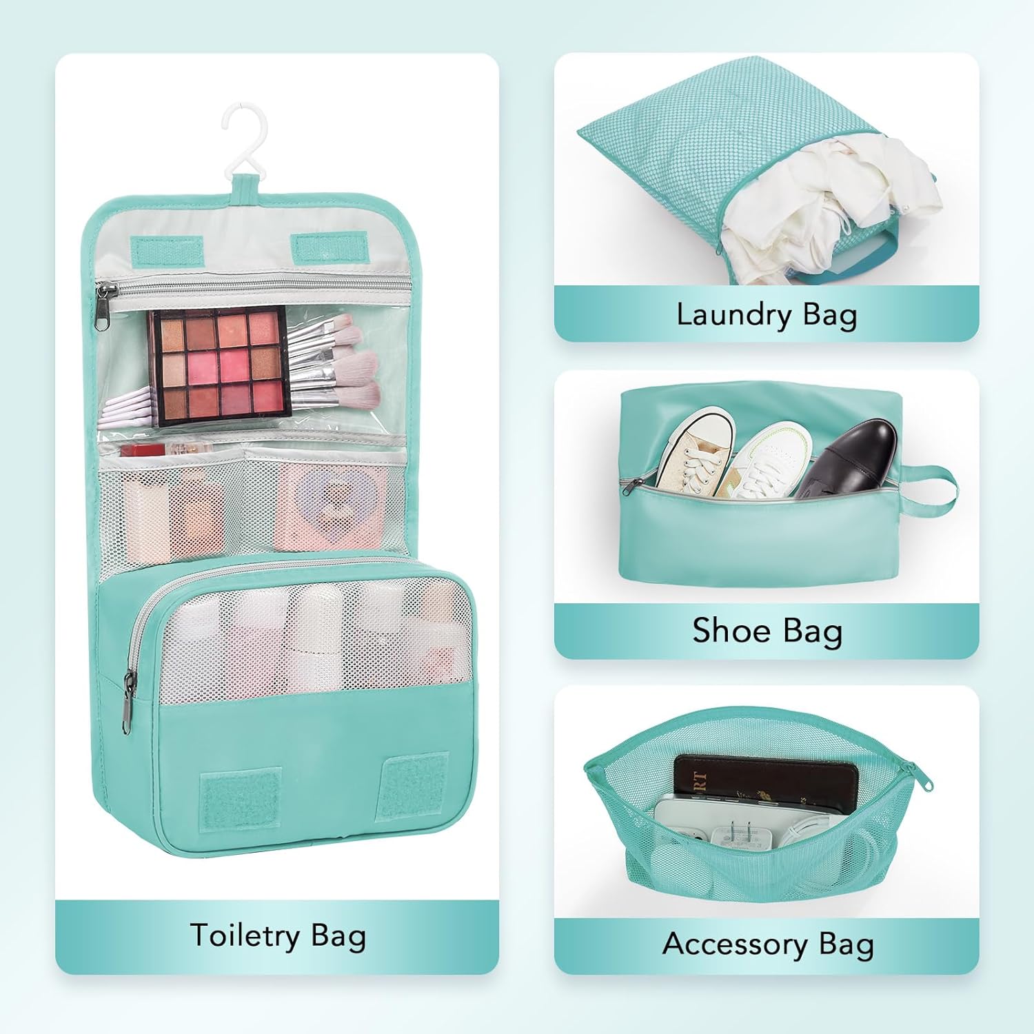 10 Set Compression Packing Cubes for Travel Essentials,Compressible Expandable Packing Cubes for Suitcase,OlarHike Luggage Organizer Bags for Travel,Handy Helper for Organizing Clothes(New Blue Green) - Roamly