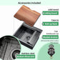 21 x 20 x 10 Drop-in Kitchen Sink - 16 Gauge Gunmetal Black Stainless Steel Workstation Single Bowl With Cutting Board