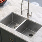 KRAUS Standart Pro 33 -inch Undermount 50/50 Double Bowl 16 Gauge Stainless Steel Kitchen Sink, KHU102-33