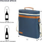 ZORMY 3 Bottle Insulated Wine Tote Cooler Bag, Portable Carrier with Corkscrew Opener and Shoulder Strap for Beach Travel Picnic, Unique Gift for Wine Lovers Navy Blue