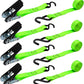 XSTRAP STANDARD Ratchet Tie Down Straps 4 Pk 10 Ft- 300 Lbs Load Cap- 900 Lbs Break Strength-Cargo Straps for UTV, ATV, Pickup,Truck, Moving Appliances, Lawn Equipment, Neon Green