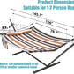 TegerDeger 12FT 2 Person Hammock with Stand Included 55 x 79IN Large Hammock 450LB Capacity with V Shaped Hardwood Spreader Bar & Nylon Rope for Outside, Patio, Garden, Backyard, Beach- Coffee Stripes