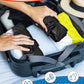 2 Pack Airplane Foot Hammock, Portable Travel Feet Rest Leg Relief, Ergonomic Hanging Sling for Long Flight,Car, Office Home, Comfort Support Travel Essentials, Black