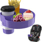 Kids Car Seat Tray, Travel Tray with Cup Holder for Toddler Baby, Kids Car Seat Food Snack Organizer for Road Trip, Stroller snack Organizer Travel Must Haves Toddler Must Haves (Purple, 1 PCS)