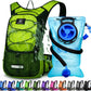 Insulated Hydration Backpack Pack with 3L BPA Free Leak Proof Water Bladder, Large Storage Lightweight Hiking Daypack with Waist Pouches & Cooler Layer, for Running, Biking, Camping, Festival - Roamly