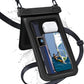 Waterproof Phone Pouch Double Pocket, Floating IPX8 8.5 inch Waterproof Phone Case for Beach Vacation Essentials for Compatible iPhone 16 15 14 Pro Max Galaxy S25 S24 Ultra Phone Pouch Black