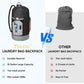 BALEINE 120L Laundry Bag Backpack, 900D Oxford Fabric Large Travel Laundry Bags with Shoulder Straps and 2 Mesh Pockets for College Dorm, Apartment, Laundromat (Black, 120L)