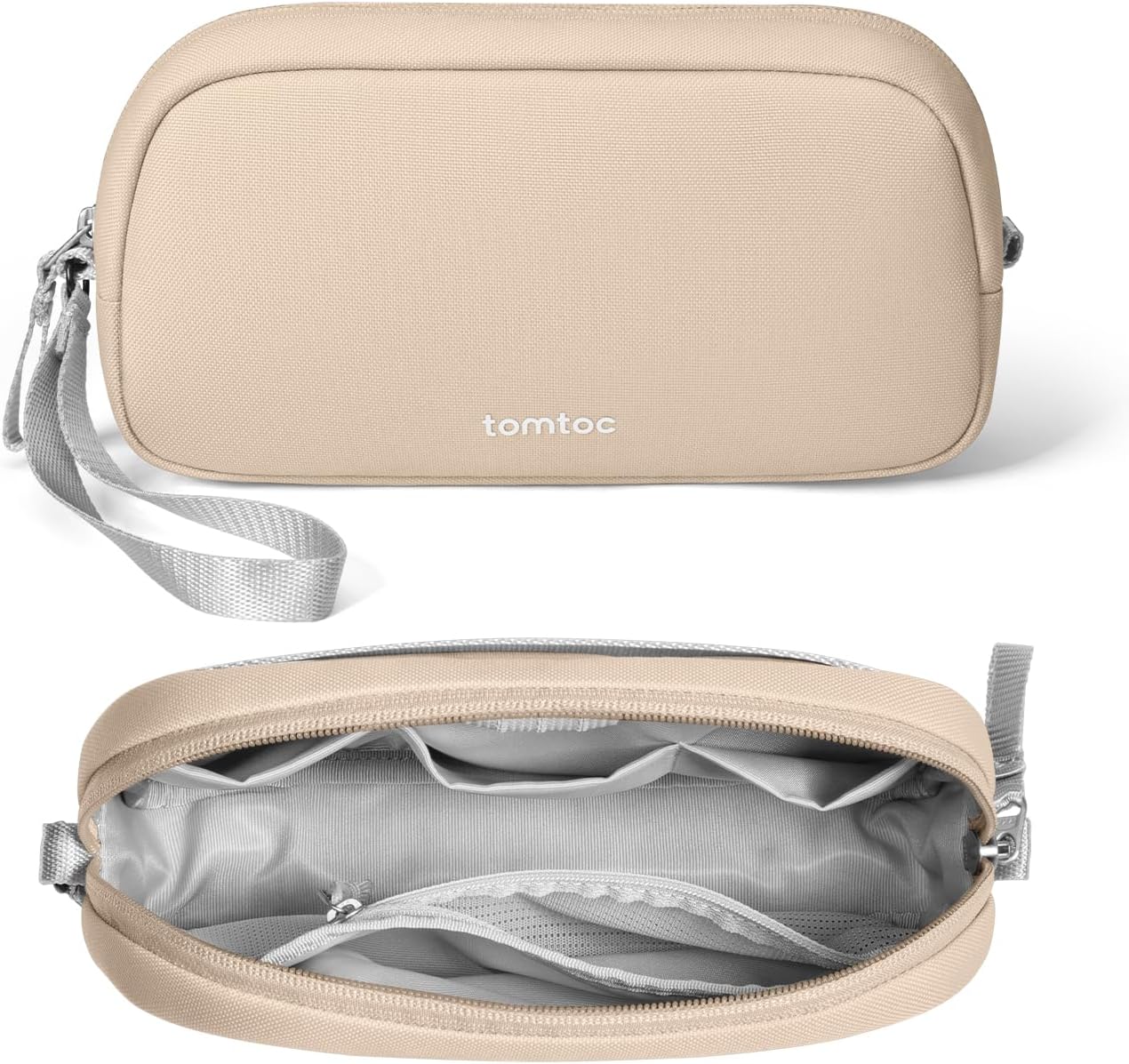 tomtoc Electronics Organizer Travel Case, Water Resistant Travel Bag Cable Organizer for Essentials, Tech Pouch Accessories Carry Storage for Cord, Phone, Cables, Airpods, USB Flash Drive, Daily Items - Roamly