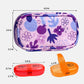 Serfeymi Weekly Travel Pill Organizer 2 Times A Day AM PM Upgraded Rainbow Pill Box 7 Day with Portable Zipper PU Leather Pill Case, Medicine Organizer for Pills, Vitamins, Fish Oils - Purple 02