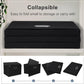 Large 17" 36 Quart Collapsible Stackable Storage Bins with Lids, 5 Packs Black Linen Fabric Closet Boxes with Lids, Storage Cube Baskets Container Organizers for Bedroom Office(17 x12 x11)