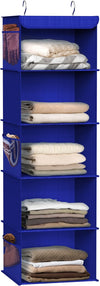 Simple Houseware 5 Shelf Hanging Closet Organizer, Dark Blue