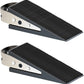 Shackcom Door Stopper, 2 Pack Black Heavy Duty Wedge That Holds Doors Firmly and Doesn’t Budge, Made of Rubber and Stainless Steel, Works on All Floor Surfaces, with Hanger which Easy to Storage