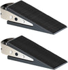 Shackcom Door Stopper, 2 Pack Black Heavy Duty Wedge That Holds Doors Firmly and Doesn’t Budge, Made of Rubber and Stainless Steel, Works on All Floor Surfaces, with Hanger which Easy to Storage