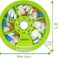INVODA Weekly Pill Organizer 7 Compartment Rotating Pill Box for Daily Medication & Vitamins - Portable Travel Pill Case Fish Oil Supplements Vitamins Organizer (Pink+Sky Blue+Green)