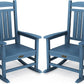 SERWALL Outdoor Rocking Chair Set of 2, HDPE Patio Rocking Chair All-Weather Porch Rocker for Balcony, Yard, Blue