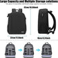 Cwatcun Camera Backpack with USB,Rain Cover,fit 15.6" Laptop,Anti-Theft Rear Open Camera Bag,Waterproof Camera Case with Tripod Straps for Canon Nikon Sony DSLR SLR Photography Bag Unisex(III-L-Black)