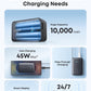 Anker Nano Power Bank, 10,000mAh Portable Charger with 2.3 ft InstaCord Retractable Cable, 45W Max Compact Battery Pack, Smart Display, for iPhone 16/17 Series, iPad, Galaxy, Pixel, and More