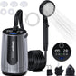 Spopal Portable Shower for Camping, [Upgraded] 10000mAh Rechargeable Camping Shower with 5 Adjustable Speeds,Premium LED Display, IPX8 Waterproof Outdoor Shower Kit for Hiking, Car, Pet, Travel