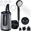 Spopal Portable Shower for Camping, [Upgraded] 10000mAh Rechargeable Camping Shower with 5 Adjustable Speeds,Premium LED Display, IPX8 Waterproof Outdoor Shower Kit for Hiking, Car, Pet, Travel