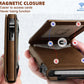 BULLIANT Men Wallet,Money Clip Wallet Slim For Gift Men 9Cards-Metal Credit Card Case in Magnetic Leather Flip