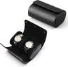 Longjet Watch Roll Travel Case for Men Portable Watches Organizer Box with Removable Velvet Pillow Holder (2 Slot Black Cross)