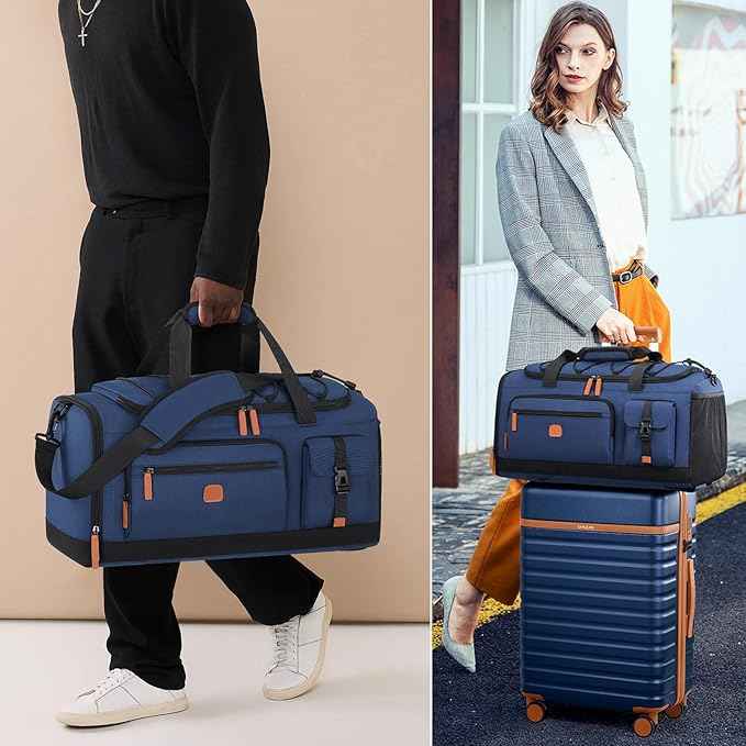 UKEIN Luggage Sets 5 Piece, Carry On Luggage 20In With Spinner Wheels, Hardside Suitcase Set with TSA Lock,Durable Large Suitcase With Travel Backpack for Men-20/24/28in (Blue, 5 piece set)