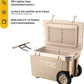RTIC 52 Quart Ultra-Light Wheeled Hard Cooler Insulated Portable Ice Chest Box for Beach, Drink, Beverage, Camping, Picnic, Fishing, Boat, Barbecue, 30% Lighter Than Rotomolded Coolers