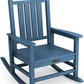 SERWALL Outdoor Rocking Chair, HDPE Patio Rocking Chair All-Weather Porch Rocker for Balcony, Yard, Blue
