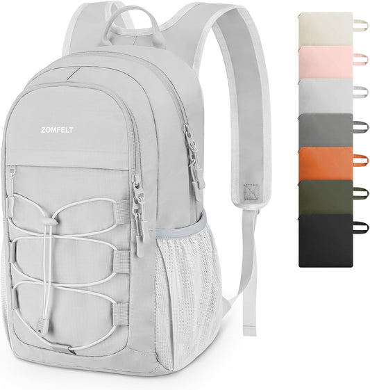 ZOMFELT Hiking Backpack for Women Men, 15L Lightweight Packable Backpack for Trip, Water Resistant Small Travel Backpacks, Foldable daypack for Hiking, Walking, Cycling, Camping, Grey - Roamly