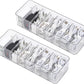 Yesesion 2 Pack Plastic Cable Management Box with Removable Dividers, Clear Cord Storage Organizer with 20 Wire Ties for Desk Drawer, Office Supplies, Electronic Accessories, Battery, Phone Charger