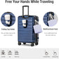KYME Suitcases with Wheels Hardshell 26 Inch Luggage with TSA Lock Durable Medium Checked Travel Rolling Luggage with Cup Holder for Women Men Navy