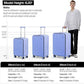 mixi 26 Inch Large Checked Luggage PC Hard Shell Suitcase Top Opening Aluminum Frame Travel Suitcases with Wheels, Lilac Purple