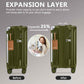 Joyway 5 Piece Luggage Set with Cup Holder, Expandable 25% Capacity, Includes Handbag, Anti Slip Wheels, Hook, Smart Carry On Suitcase for Men and Women, Spinner Travel DarkGreen